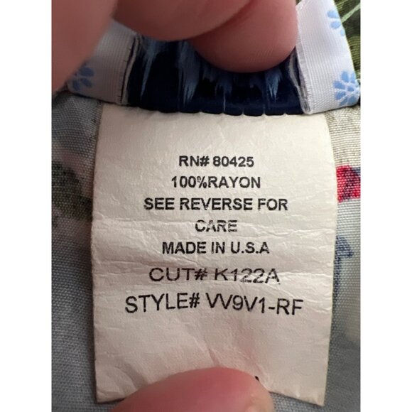 L.A. Movers Girl Vintage Sun dress Adjustable Straps SZ 12 Rayon Asian Print Vil - Picture 3 of 10